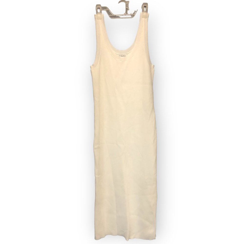 NWT - Medium Dress Ivory - The Drop Women's Yasmin Rib Midi Sweater Tank Dress